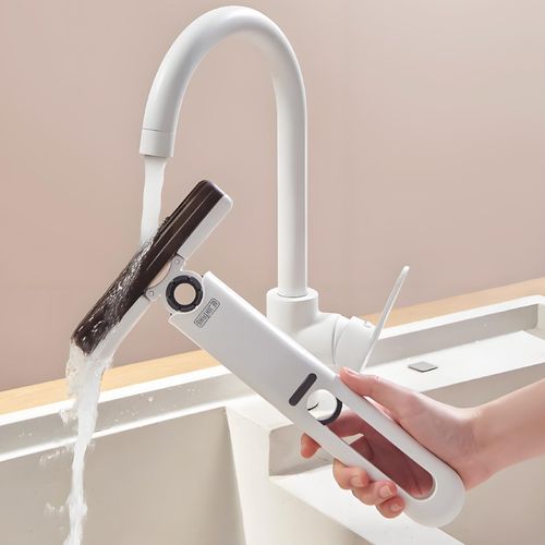 One-Button Mini Folding Small Mop Easy to Use New Type for Kitchen Bathroom Household Cleaning round Sponge Head
