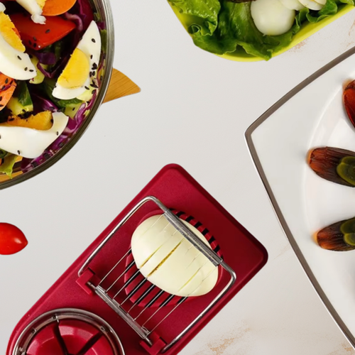 2-in-1 Multifunctional Stainless Steel Egg Slicer Luncheon Meat Cutter Household Section Cutter Mold Flower-Shape Kitchen