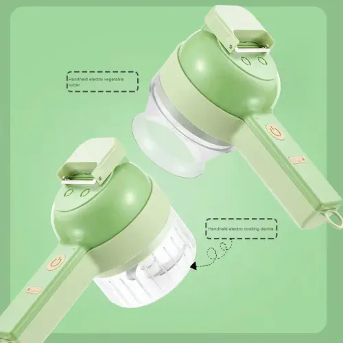 Multifunctional 4 in 1 Handheld Electric Vegetable Cutter Set Carrot Potato Chopper Cutting Machine