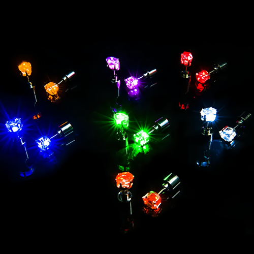 LED Earring Light up Crown Glowing Crystal Stainless Ear Light up Jewelry Earrings
