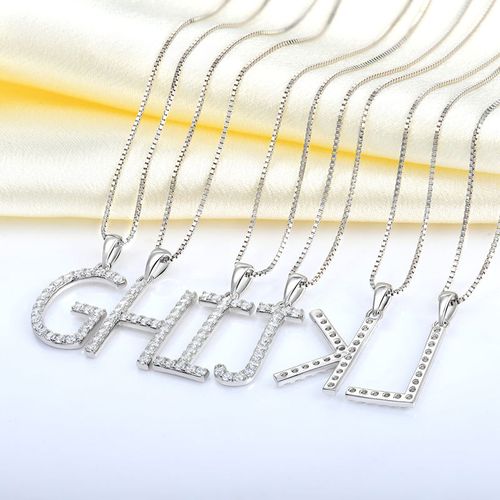 D Letter Necklace with Rhinestones - Zodiac Letter Jewelry