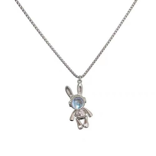 Men Women Stainless Steel Couple Necklace for Men Women Robot Rabbit Spaceman Pendant Designer Hiphop Necklace