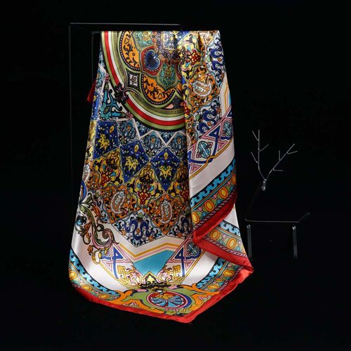 High Quality Light Soft Material Silk Bandana Custom Printed Plain Satin Scarf