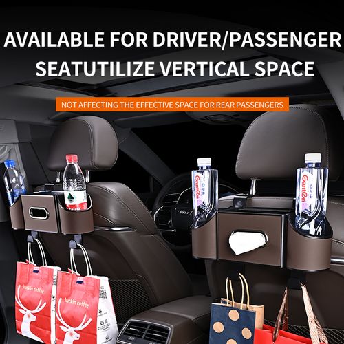 Chair Back Leather Storage Box Mobile Phone Holder Cup Holder Tissue Box Auto Parts Suitable for All Models