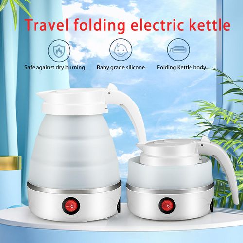 Foldable Portable Electric Water Kettle, Silicone and SUS 304, One-touch Water Boiling, Adjustable Temperature, Various Colors