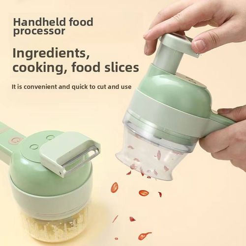 Multifunctional 4 in 1 Handheld Electric Vegetable Cutter Set Carrot Potato Chopper Cutting Machine