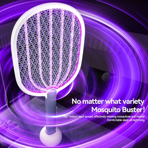 Electric Mosquito Swatter with Auto Mosquito Luring - Rechargeable 2-in-1 Mosquito Killer Lamp for Home