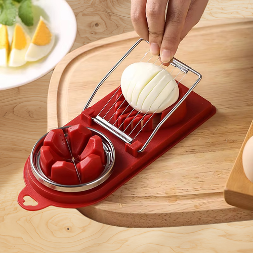 2-in-1 Multifunctional Stainless Steel Egg Slicer Luncheon Meat Cutter Household Section Cutter Mold Flower-Shape Kitchen