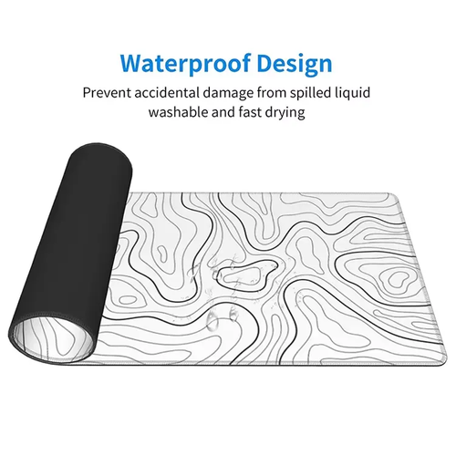 Customized Comfortable 300*800*2mm Rectangular Mousepad with Sublimation Printing Line Pattern and Stitched Edge Ready Stock