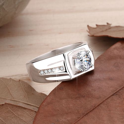 Bestseller! Men's Minimalist Moissanite Ring - Single's Ring, Trendy & Unique, Open Adjustable Band, Vintage Style for Men