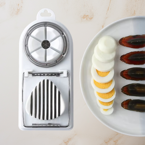2-in-1 Multifunctional Stainless Steel Egg Slicer Luncheon Meat Cutter Household Section Cutter Mold Flower-Shape Kitchen
