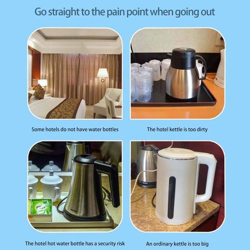Foldable Portable Electric Water Kettle, Silicone and SUS 304, One-touch Water Boiling, Adjustable Temperature, Various Colors