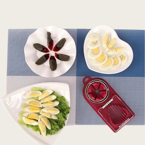 2-in-1 Multifunctional Stainless Steel Egg Slicer Luncheon Meat Cutter Household Section Cutter Mold Flower-Shape Kitchen