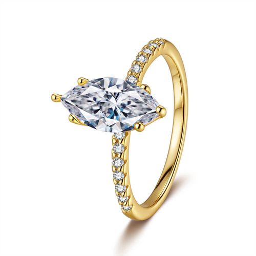 2CT 3CT Marquise Diamond Rings for Women VVS Moissanite Diamond Rings 925 Silver Gold Plated Fine Jewelry