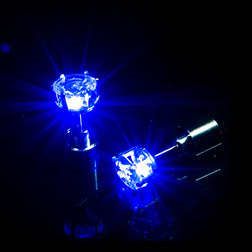 LED Earring Light up Crown Glowing Crystal Stainless Ear Light up Jewelry Earrings