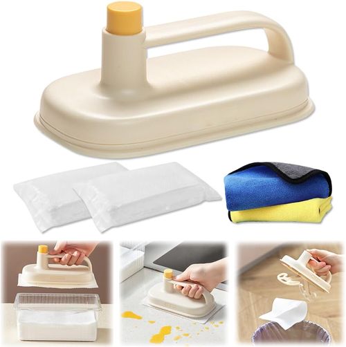 Disposable Magic Cleaning Brushes Specialized Kitchen Degreasing Cloth Protecting Hands 2 Washcloths Replaceable Cleaning Brush