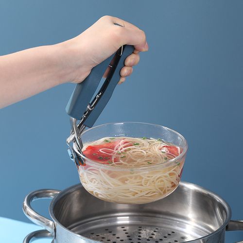 Household Anti-scalding Stainless Steel Bowl Gripper With Plastic Handle for Lifting Hot Tableware