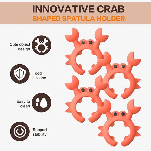 Wholesale Cute Crab Style Silicone Spoon Holder Anti-scalding Adjustable Silicone Crab Pot Spoon Holder Kitchenware Tool