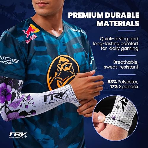 Custom Gamer Gaming Sports Arm Sleeves UV Protection Ice Silk Arm Sleeves E-Sports Arm Sleeve