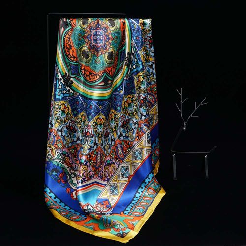 High Quality Light Soft Material Silk Bandana Custom Printed Plain Satin Scarf