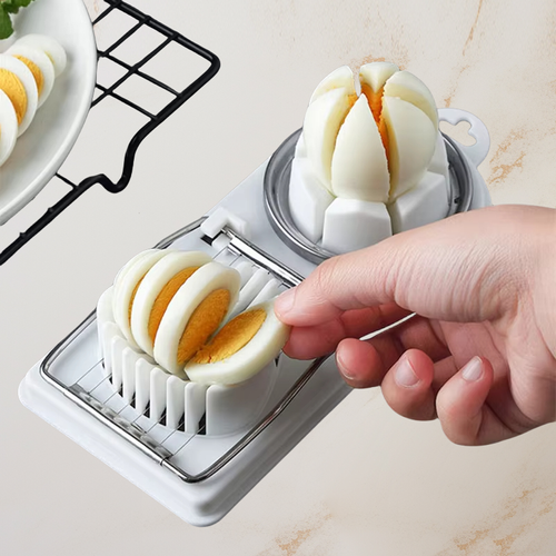 2-in-1 Multifunctional Stainless Steel Egg Slicer Luncheon Meat Cutter Household Section Cutter Mold Flower-Shape Kitchen