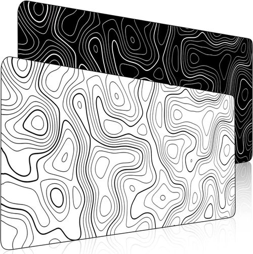 Customized Comfortable 300*800*2mm Rectangular Mousepad with Sublimation Printing Line Pattern and Stitched Edge Ready Stock