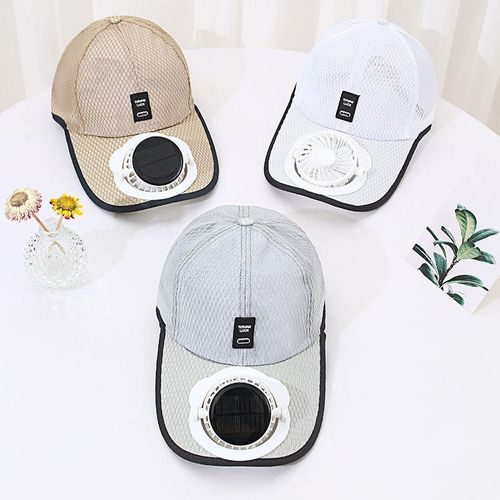 Outdoor Fan Hat Wide Large Edge Sun Baseball Cap Men Camping Sport Cooler Hat Solar Powered USB Charging Fan Hats