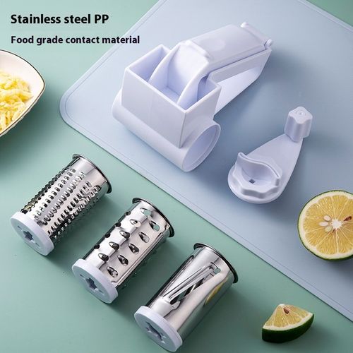 New Arrival 3-in-1 Manual Rotary Cheese Grater Multi-Functional Fruit  Vegetable ShredderSlicerGrater with Handle