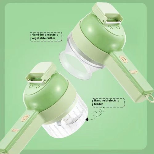 Multifunctional 4 in 1 Handheld Electric Vegetable Cutter Set Carrot Potato Chopper Cutting Machine