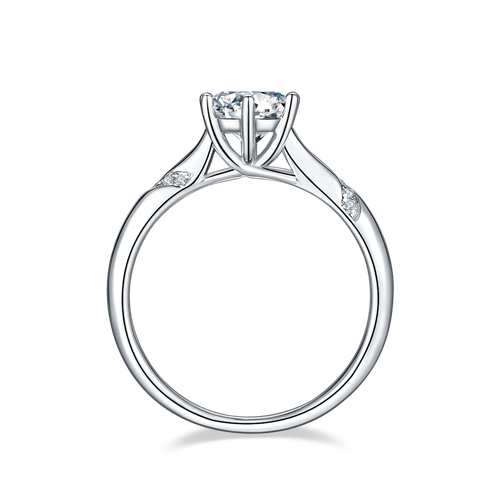 Fine Jewelry Rhodium Plated 3 Carat Diamond VVS1 Moissanite Ring Sterling Silver Party Gift Rings of Wedding Engagement