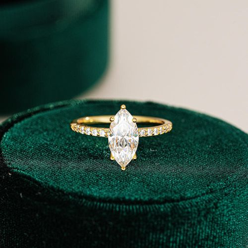 2CT 3CT Marquise Diamond Rings for Women VVS Moissanite Diamond Rings 925 Silver Gold Plated Fine Jewelry