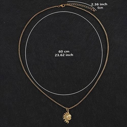 Couple Necklace Sun and Moon Splicing Pendant New Senior Sense Men and Women All Match Personality Necklace