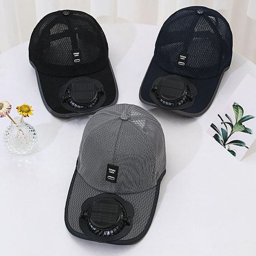 Outdoor Fan Hat Wide Large Edge Sun Baseball Cap Men Camping Sport Cooler Hat Solar Powered USB Charging Fan Hats