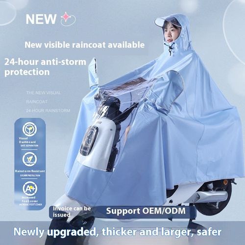 Newly Uprgraded Electric Car Raincoat Waterproof Oxford Cloth for Poncho for Single Double Adult Anti-Rainstorm Raincoat for