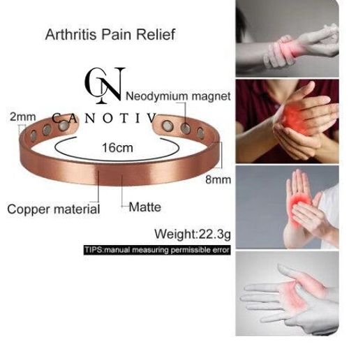 Women Pure Copper Bangle Copper Bracelet Men for Pain relief Rheumatic Arthritis