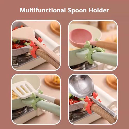 Wholesale Cute Crab Style Silicone Spoon Holder Anti-scalding Adjustable Silicone Crab Pot Spoon Holder Kitchenware Tool