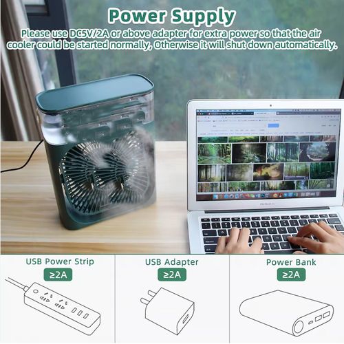 High Quality and Portable 5-Hole Mist Fan USB Humidifier Multipurpose Desktop Air Cooler with Spray Function for Home