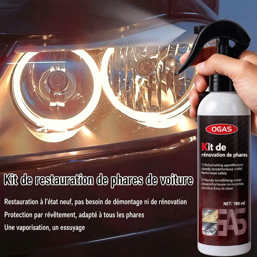 Kit de restauration et de polissage pour phares de voiture – Pâte de nettoyage et de réparation pour éliminer les rayures sur les phares (60 ml)