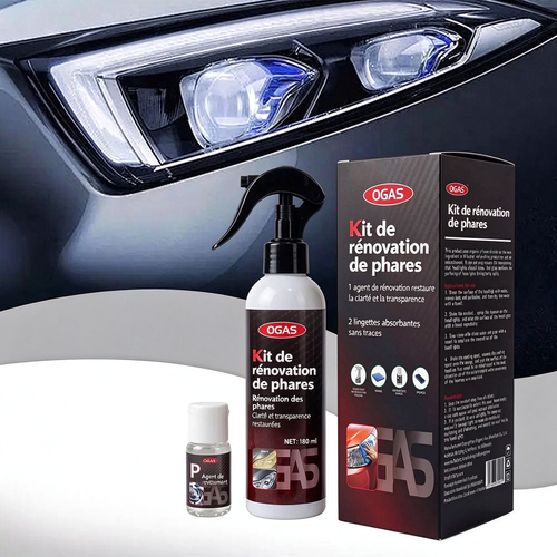 Kit de restauration et de polissage pour phares de voiture – Pâte de nettoyage et de réparation pour éliminer les rayures sur les phares (60 ml)
