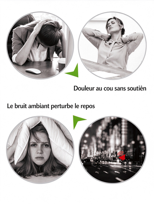 Offre du Black Friday – Coussin cervical en forme de U avec Bluetooth intégré et mousse à mémoire de forme, doté d'une fonction de réduction du bruit (article très prisé)