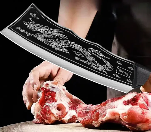 Purely handmade dragon-slaying knife bone knife super fast household knife manual chopping wood stainless steel sharp kitchen knife bone chopping knife