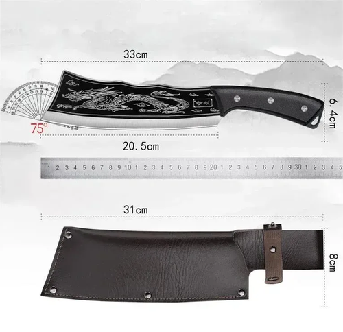 Purely handmade dragon-slaying knife bone knife super fast household knife manual chopping wood stainless steel sharp kitchen knife bone chopping knife