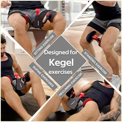 New Premium Version-Adjustable Kegel Exerciser for Men, Pelvic Floor Muscle Rehabilitation Trainer, Inner Thigh Exercise Equipment, Pilates for Home Workout, Hips Exercise Under the Table, with Band, for Men Women Healthcare Tool