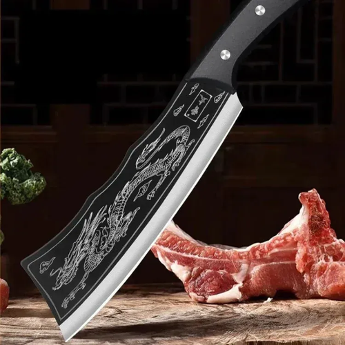 Purely handmade dragon-slaying knife bone knife super fast household knife manual chopping wood stainless steel sharp kitchen knife bone chopping knife