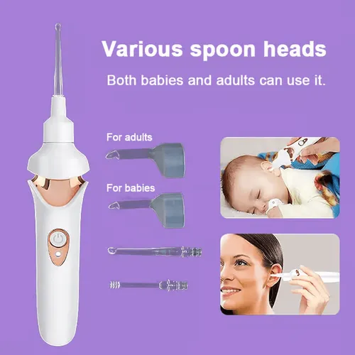 New portable rechargeable light controller low decibel safety electric earwax cleaner💎