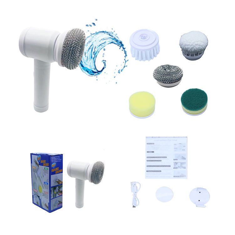 Electric Cleaning Brush Electric Spin Scrubber With 5 Brush Heads for Cleaning Kitchen Bathtub Dish Sink Window Wall