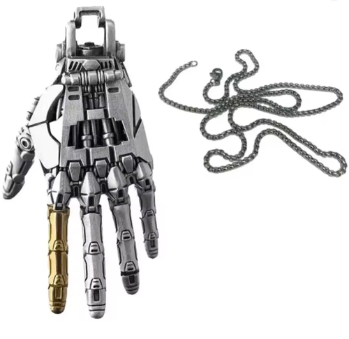 Mechanical Bionic Hand Necklace for Men Pendant Jewelry Personalized Holiday Gift Necklace