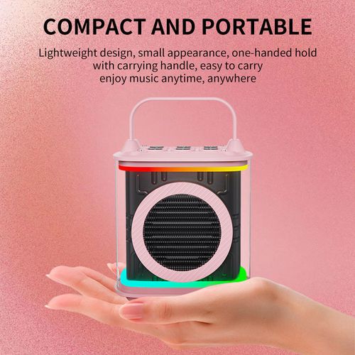 Karaoke Machine, Portable Wireless Speaker Karaoke System Speaker with Wireless Microphone and Colorful Lights for Girls Boys