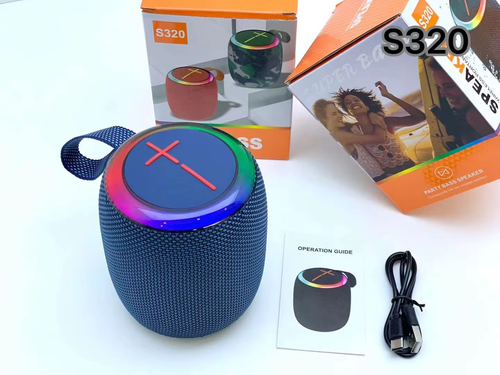 Oem Factory Price Waterproof Ipx5 7w Rgb Round Mini Bocina Portable Fabric Outdoor Bt Wireless Blue Tooth Speaker