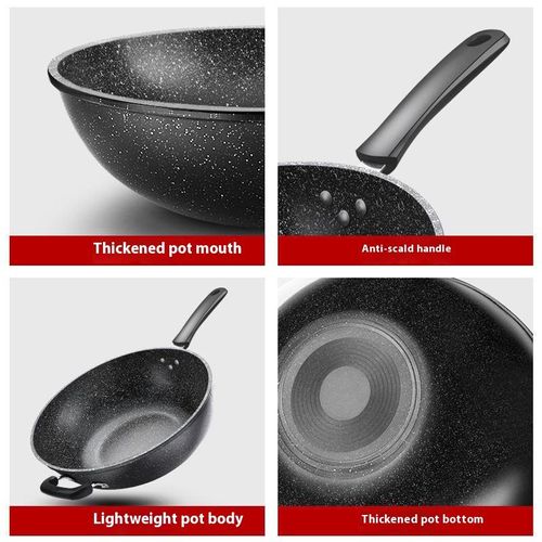 5-Layer Thickened Non-Stick Medical Stone Iron Pan Universal Stove Suitable Household Wok